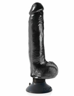 Realistischer Vibrator King mit Hoden schwarz 23 x 5 cm