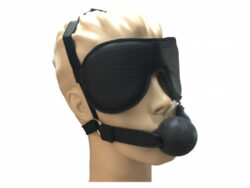 Leder Augenmaske mit integriertem Mundknebel