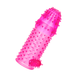 Genoppte Penishülle mit Klitorisreizer, 12 cm