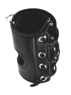 Blue Line 3'' Cock Sheath: Kunstleder-Penismanschette, schwarz