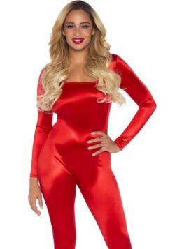 Catsuit shiny red