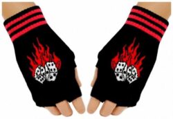 Fingerless Gloves - Flaming Dice