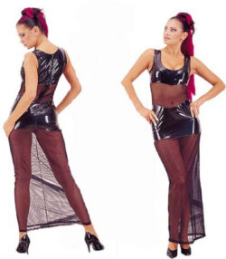 Lack Kleid mit Netzeinsatz