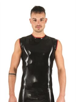 Latex Shirt sleeveless black/red