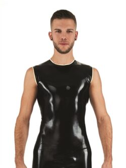 Latex Shirt sleeveless black/white