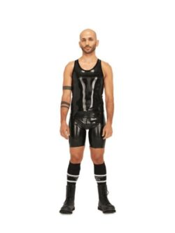 Latex muscle shirt - Black-Black