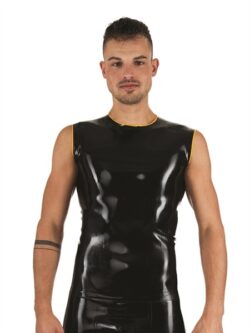 Latex shirt sleeveless black/yellow