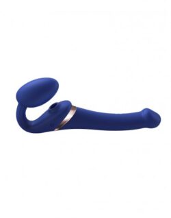 Strap-On Vibrator with Licking Stimulator Blue