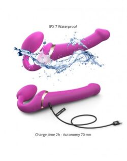 Strap-On Vibrator with Licking Stimulator Pink