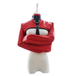 Faux leather straitjacket with buckles
