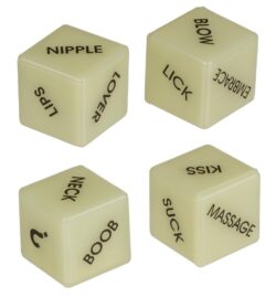 Liebeswürfel-Set "Glow in the Dark Love Dice", englisch, 2 Stück