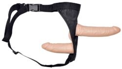 Umschnall-Doppeldildo "double StrapOn", 19 cm, 13 cm, mit verstellbarem String