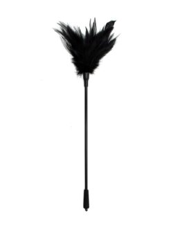 Feather Tickler: Federstab, schwarz